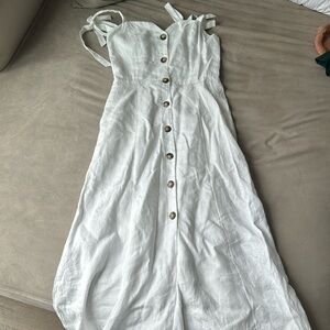 Aritzia Wilfred white linen midi dress - size 2